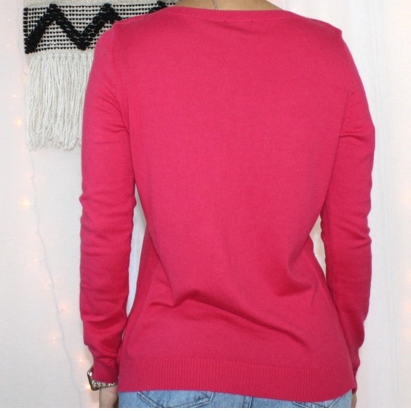 Talbots Pink & Blue Textured Crab Sweater - Picture 2 of 8